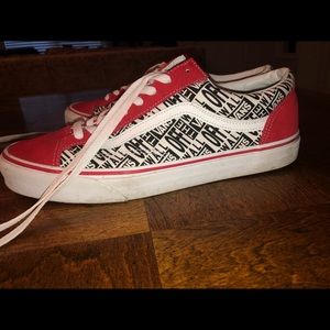 Old Skool Vans Red white black